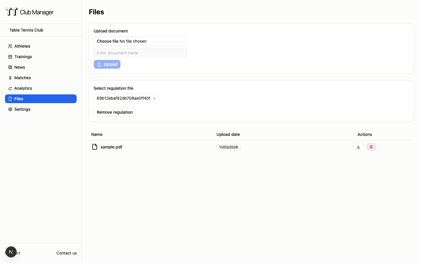 File and document management interface
